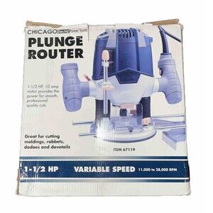 Chicago Electric 1 1/2 HP Variable Speed Plunge Router With Original box